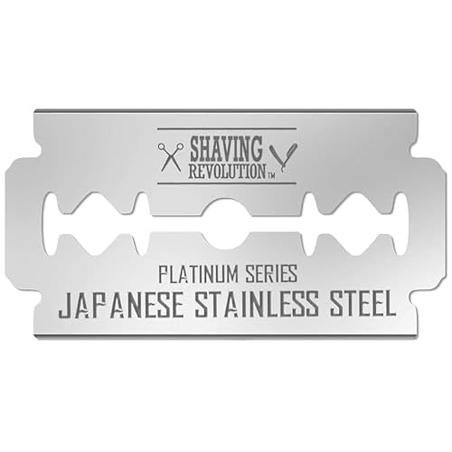 SHAVING REVOLUTION 100 Count Men's Safety Double Edge Razor Blades for Shaving - Platinum Japanese Stainless Steel Double Razor Shaving Blades for a Smooth, Precise and Clean Shave