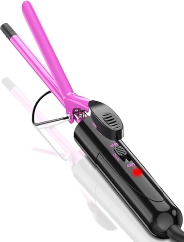 DAN Technology 3/8 Inch Small Curling Iron for Short Hair, 9mm Barrel (Pink)