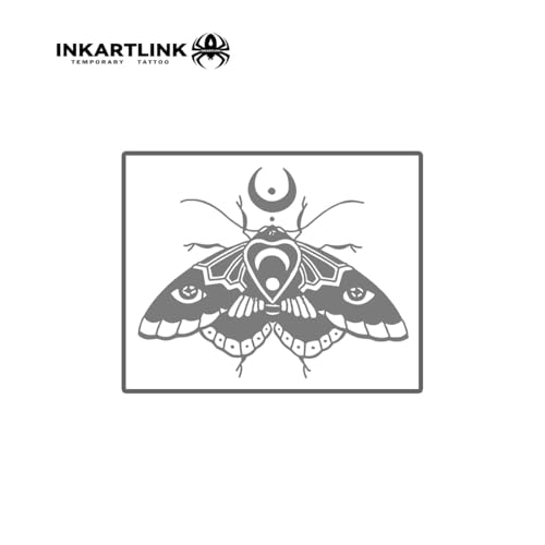 Gothic Moth Temporary Tattoo - Waterproof & Long-Lasting