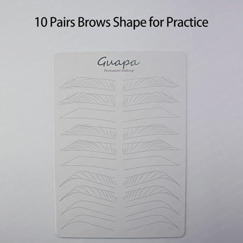 Microblading Practice Skin Pad, Double-Sided Pre-Printed Strokes (3 Pack)