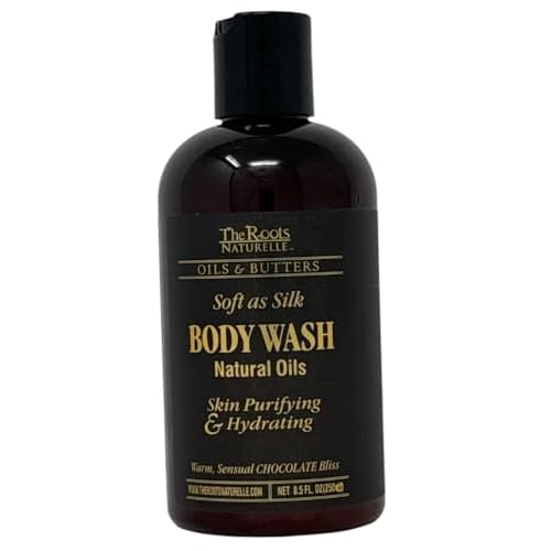 The Roots Naturelle Chocolate Bliss Body Wash | Soft as Silk | Skin Purifying & Hydrating | Warm, Sensual Chocolate Scented | 8.5 oz