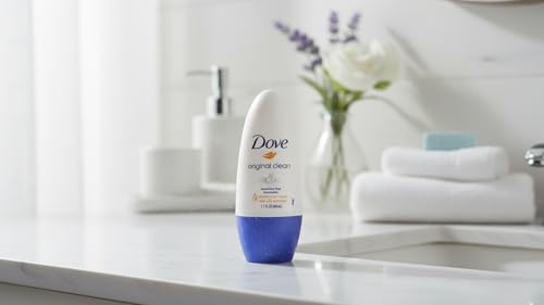 Dove Original Clean Roll-On Deodorant - Aluminum Free, 4-Pack, 1.7 Fl Oz Each (Body Deodorant Variation)