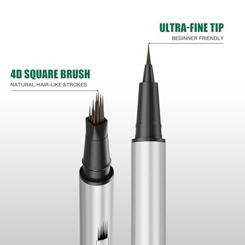 QIC 4D Micro Waterproof Eyebrow Pencil - Black Brown for Natural Brows