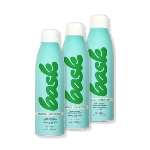 Bask Suncare SPF 30 Mineral Sunscreen Spray - Fragrance Free, Non-Aerosol, Reef Safe, Broad Spectrum Protection, Dermatologist Recommended, Lightweight & Fast-Absorbing, 5.5 oz (Value Pack of 3)
