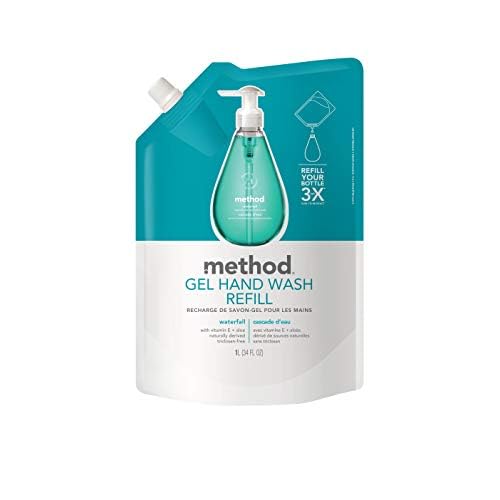 Method Gel Hand Soap Refill, Waterfall, 34 fl oz (Pack of 6)