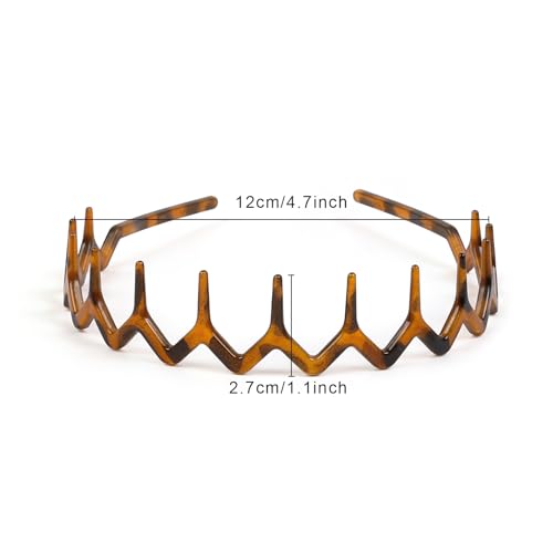 Zigzag Hair Bands with Teeth for Women, 4-Pack