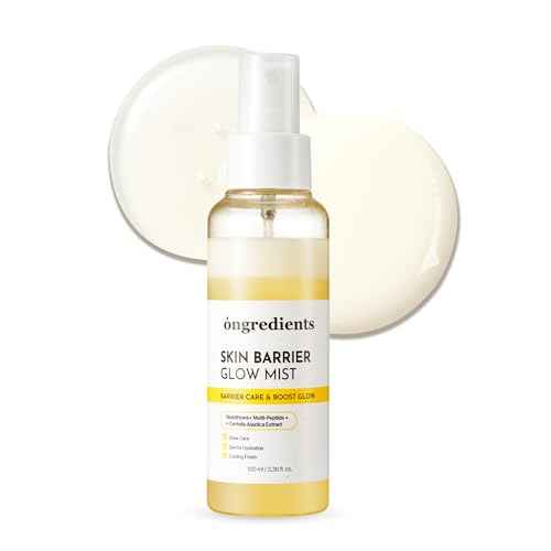 ONGREDIENTS Skin Barrier Glow Mist, Dual-Layer Facial Mist, 98% Pure Glutathione, Multi-Peptide, Centella, Ultra-Fine Spray, Cooling, Dry and Sensitive Skin, Korean Skin Care, 3.38 fl. oz. / 100ml