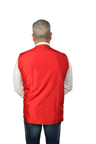 Barber Jacket for Men Barber Vest Barber Shirt Barber Uniform Barbershop Barber Shop (M, RED)