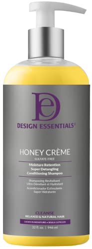 Design Essentials Honey Creme Moisture Retention Super Detangling Conditioning Shampoo, White, 32 Fl Oz (Pack of 1)