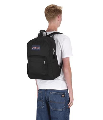 JanSport Cross Town Backpack 17" x 12.5" x 6" - Simple Bag for Everyone with 1 Main Compartment, Front Utility Pocket - Premium Class Accessories - Black