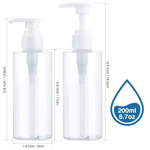 Refillable Pump Bottles 6.7oz 2-Pack | Leak-Proof Dispenser