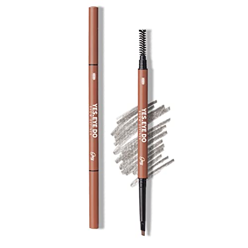 Gray Eyebrow Pencil Dual-Ended with Spoolie Brush