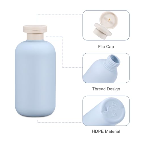 Travel Shampoo Bottles 6.8oz - 3 Pack Leak-Proof Squeeze Bottles