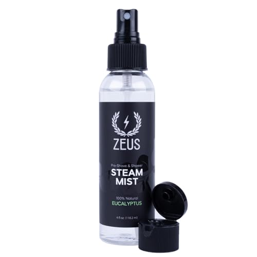 ZEUS Natural 100% Eucalyptus Essential Oil Shower Steam Mist, Aromatherapy Spray for Room, Bath, Congestion & Pre-Shave, Sauna & Spa Steam Mist (MADE IN USA) 4 oz.