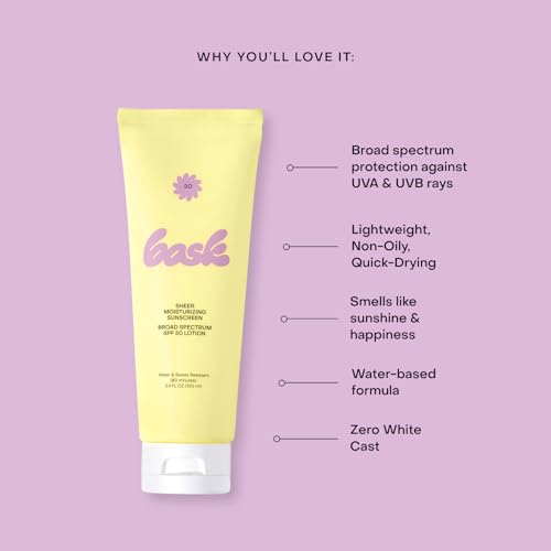 Bask Sunscreen Carry-on Kit: Travel Size Bundle with Beach and Travel Pouch | SPF 30 & 50 Sheer Moisturizing Sunscreen Lotion, Daily Invisible Gel SPF 40 Face Sunscreen, & Convenient Travel Pouch
