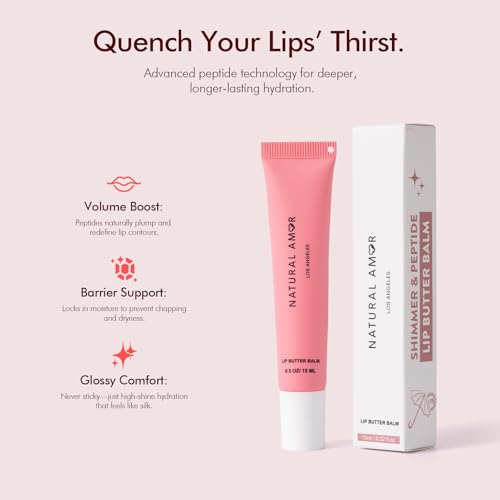 Shimmer Peptide Lip Butter Balm with Keychain - Glossy Moisturizer