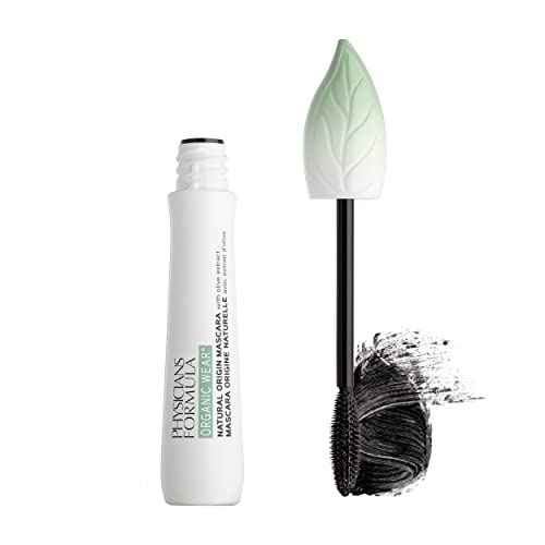 Physicians Formula Organic Wear Lash-Boosting All Natural Mascara, Lifts, Lengthens, For Sensitive Eyes, Dermatologist Tested - Natural Origin Black
