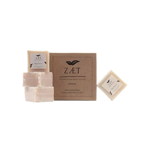 4-Pack Royal Jasmine Bar Soap ? Natural Jasmine Extract with Olive Oil and Coconut Oil - Handmade Soap Bar for Face, Body and Hands - Ideal for All Skin Types, Men and Women