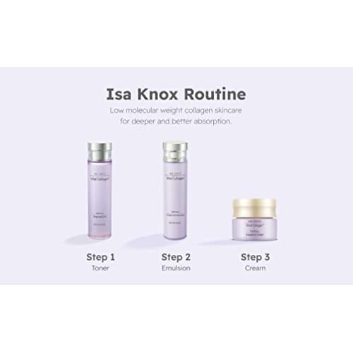 ISA KNOX AGE FOCUS VITAL COLLAGEN SKINCARE GIFT SET (370ml / 12.51 Fl Oz) - Korean Luxury Premium High-end Skin Toner, Emulsion Lotion, Cream by LG BEAUTY. Hydrolyzed Collagen,