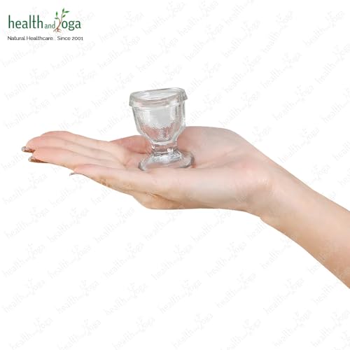 HealthAndYoga¢â ChillEyes Transparent Glass Eye Wash Cup - Effective Eye Rinse and Cleansing ? Eco-Friendly, Non-Reactive, Safe and Comfortable (Clear - Set of 2)