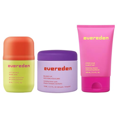 Evereden Pre-Teen Skincare Set: Cleanser, Moisturizer & Toner Pads