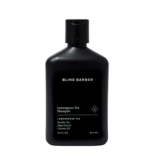 Blind Barber Lemongrass Tea Daily Clarifying Shampoo for Men - Mens Sulfate-Free Hair Thickening Shampoo with Minty Scent - Deep Cleansing + Hair Wash Removes Build-Up (12 Oz)