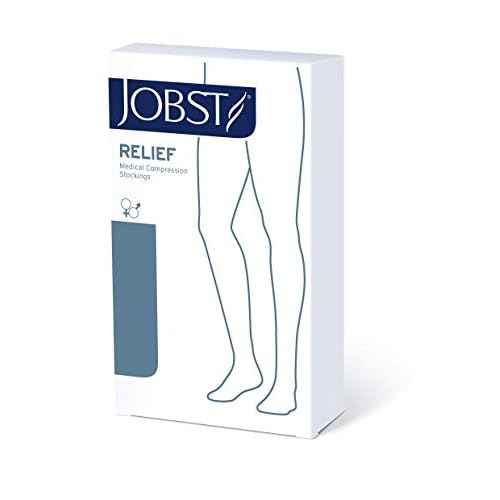 JOBST Relief 20-30 mmHg Compression Stockings, Knee High, Closed Toe, Black, Large Petite