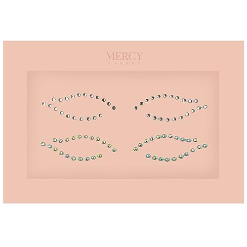 MERCY LONDON Crystal Eyeliner Jewels Costume Accessories Face Gems Jewels All In One Halloween Headpiece Stick On