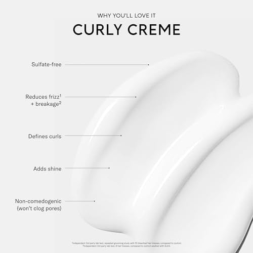 SEEN Fragrance-Free Curly Creme for Sensitive Skin - Non-Comedogenic, Anti-Frizz Hair Styling Cream