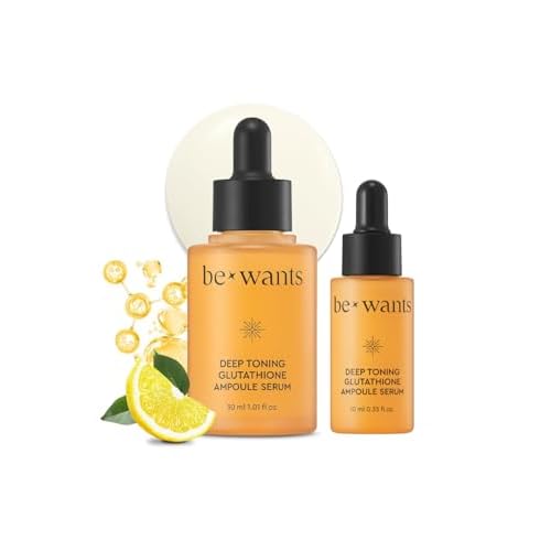 bewants Deep Toning Glutathione Ampoule Serum | Korean Skincare with Vitamin C & Calendula Extract Oil, 1.01 fl.oz + 0.33 fl.oz (2 Pack)