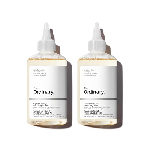 The Ordinary Glycolic Acid 7% Exfoliating Toner Pack of 2 - Brightening, Smoothing, 8.1 Fl Oz Each