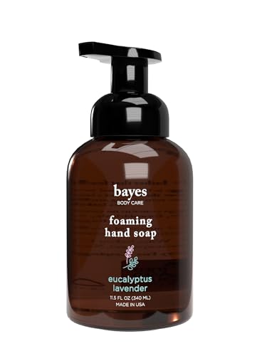 Bayes Foaming Hand Soap, Plant-Derived - Aromatic and Nourishing Hand Wash, Infused with Natural Essential Oils - USDA Certified Biobased - 11.5 Ounce, Eucalyptus Lavender, 3 Pack