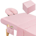 Mixweer 3-Set Microfiber Massage Table Sheets with Pockets - Pink (9 Pcs)