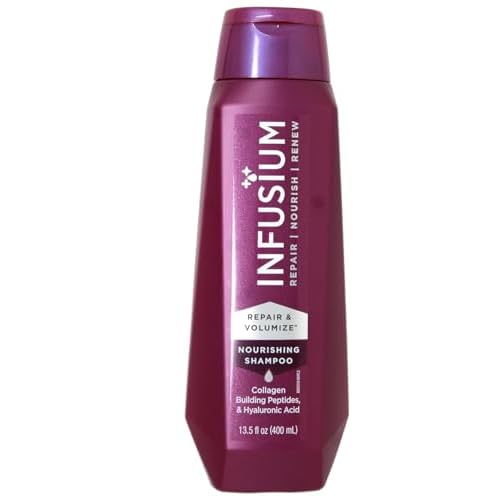 Infusium Repair and Volumize Shampoo - Clarifying Shampoo for All Hair Types - Increases Moisture Retention with Collagen Building Peptides - 13.5 oz