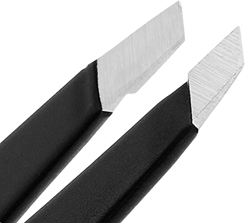 Stainless Steel Eyebrow Tweezers for Facial Hair Removal - Precise, Non-Slip, Professional