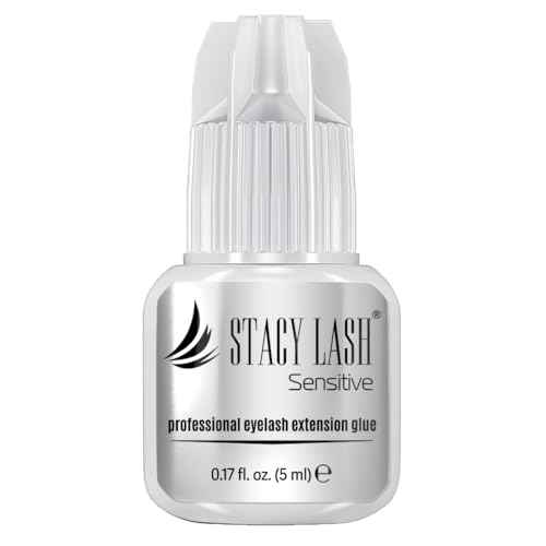Sensitive Eyelash Extension Glue Stacy Lash 0.17fl.oz/5ml / 5-6 Sec Drying time/Retention ? 4-5 Weeks/Black Adhesive/Professional Supplies