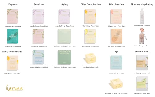 Karuna Skin - Clarifying+ Sheet Masks for Clear Skin, Moisturizing & Hydrating Face Masks Skincare, Sheet Mask with Honey, Salicylic Acid & Burdock Root, 1 Face Mask Sheets per Pack