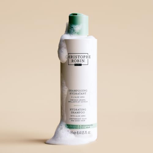Christophe Robin Hydrating Shampoo With Aloe Vera - Lightweight Ultra-Hydrating - for Dry, Dull Hair 8.4 fl. oz