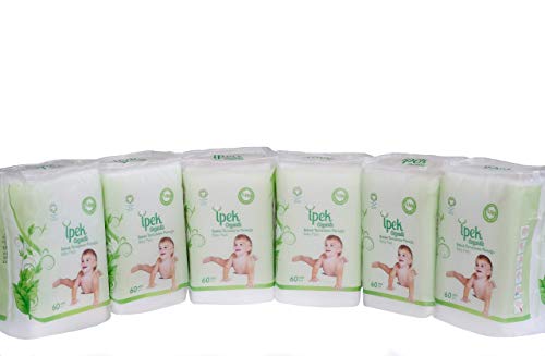 Organic Cotton Baby Dry Pads 360 Count - Soft & Chemical Free