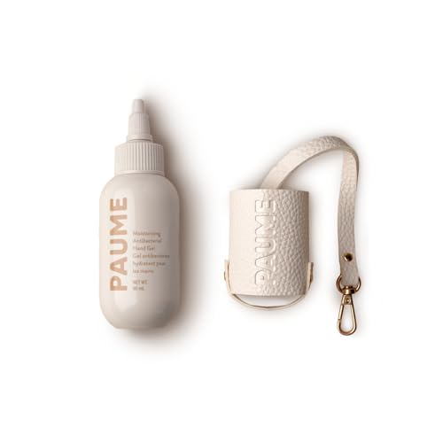PAUME Travel Hand Sanitizer Duo with Vegan Leather Pouch, 3oz, Refillable, Moisturizing & Antibacterial