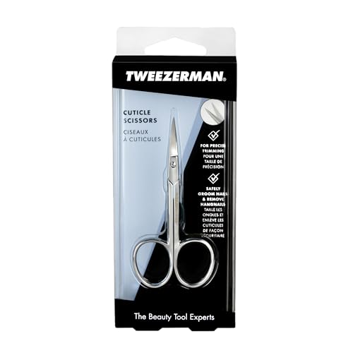 Tweezerman Precision Cuticle Scissors - Silver Ergonomic Manicure Tool