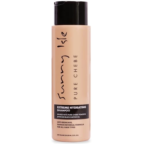 Sunny Isle Pure Chebe Extreme Hydrating Shampoo 12oz | Anti-Breakage, Damage Reversal Formula | Infused with Pure Chebe Powder & Jamaican Black Castor Oil | All Hair Types