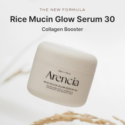 Arencia Rice Mucin Overnight Glow Face Mask Serum 30, 1.76 oz, Plumps Skin with Hyaluronic Acid (Pack of 2)