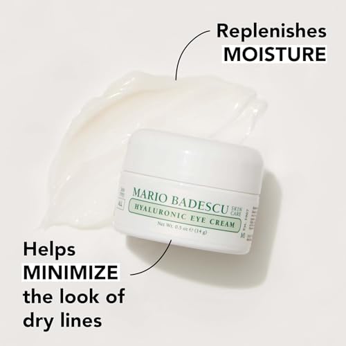 Mario Badescu Hyaluronic Eye Cream, 0.5 oz with Mario Badescu Seaweed Night Cream for Combination, Oily & Sensitive Skin| Oil-Free Moisturizer with