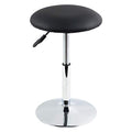 FURWOO Short Round Spa Stool - Height Adjustable Vanity Stool Swivel Bench for Bedroom & Living Room - Black