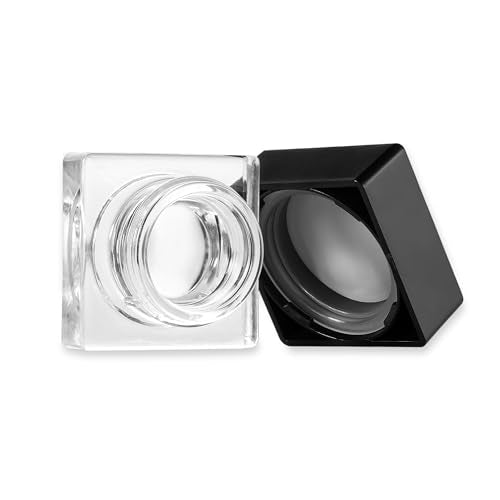 (150 Pack) 5ml Square Clear Glass Jars with Child-Resistant Lids ? PTFE Lined Caps ? Airtight Storage