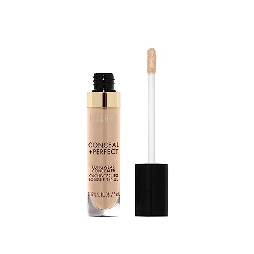 Milani Conceal + Perfect Longwear Concealer - Light Beige (0.17 Fl. Oz.) Vegan, Cruelty-Free Liquid Concealer - Cover Dark Circles, Blemishes & Skin Imperfections for Long-Lasting Wear