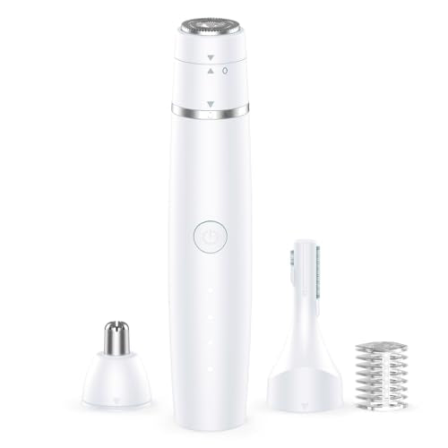 Nose Hair Trimmer for Women & Men, 3-in-1 Facial Hair Remover for Peach Fuzz, Eyebrow Trimmer, Shaper & Shaver, Ear & Face Grooming Kit, USB-C Rechargeable, Painless, Dry Use, Compact & Travel-Ready