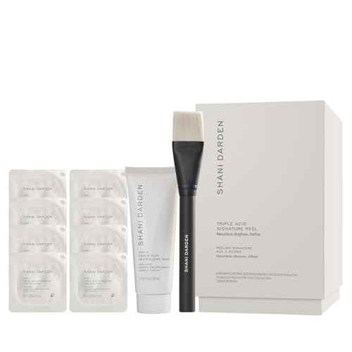 SHANI DARDEN SKIN CARE Triple Acid Peel, 2-Step Exfoliating Face Peel with Mandelic, Lactic & Glycolic Acids, Kaolin Clay Neutralizing Mask & Brush, Helps Improve Dark Spots & Skin Texture, 1.69 fl oz