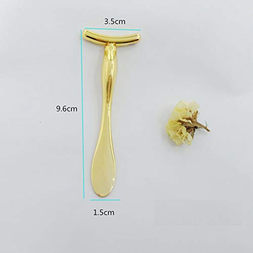 2Pcs Alloy Metal Eye Cream Applicator Wand Stick Mask Spatula Face Mask Eye Cream Massager Tool for Facial Massage, Reduce Puffiness, Cosmetic Beauty Tools (2 Styles), Rose Gold